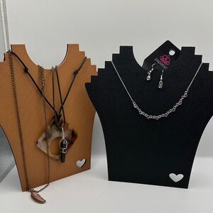 NWT Paparazzi purple and Silver Necklace Duo with NWOT three necklaces